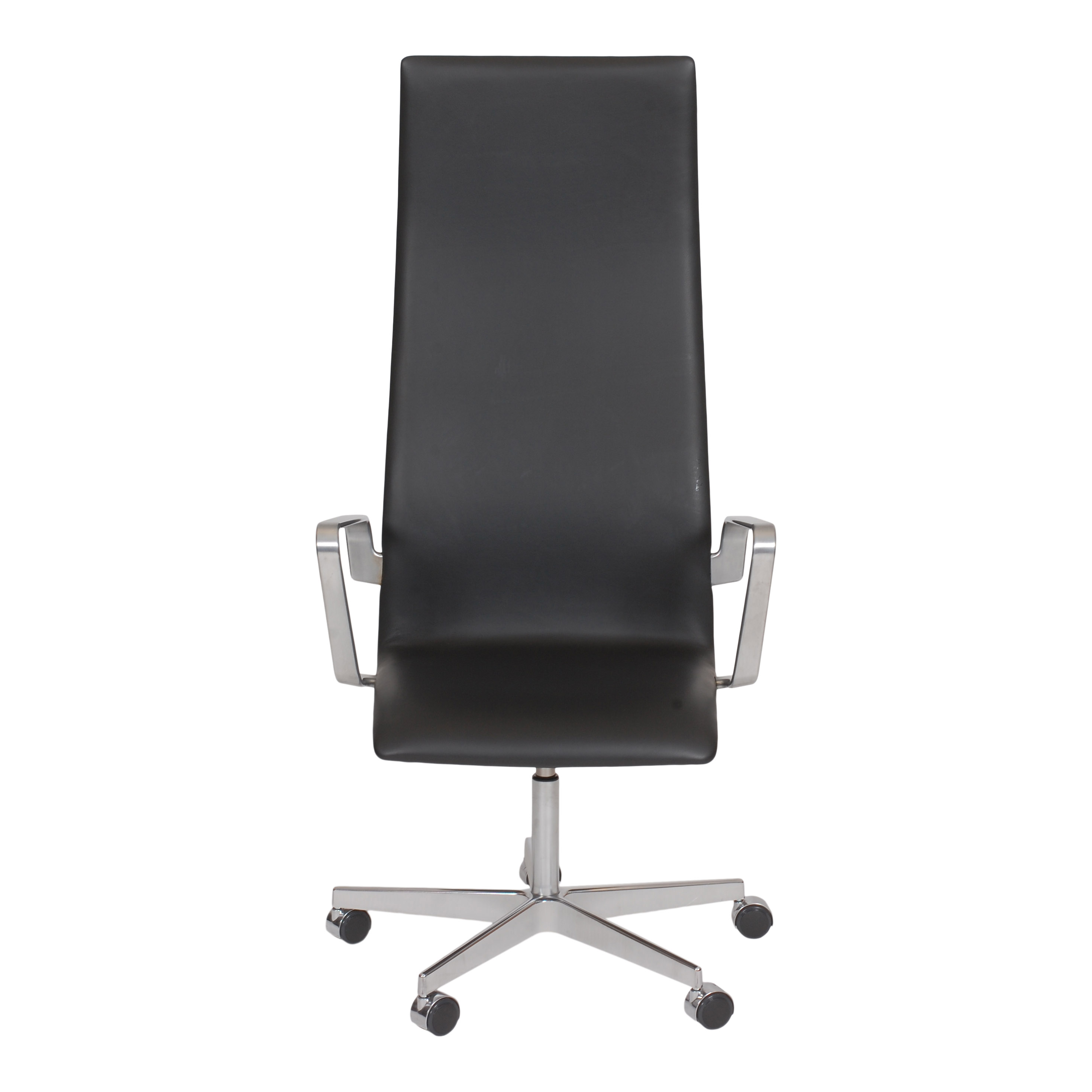 Buy Brugt Arne Jacobsen high Oxford black leather office chair